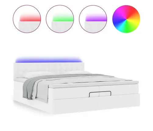 Osmaņu Gultas Rāmis Ar Matrača Tīri Balts 200X200Cm Vidaxl