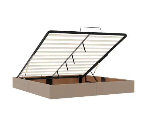 Osmaņu Gultas Rāmis Ar Matrača Kapučīno 200X200Cm Mākslīgā Āda Vidaxl