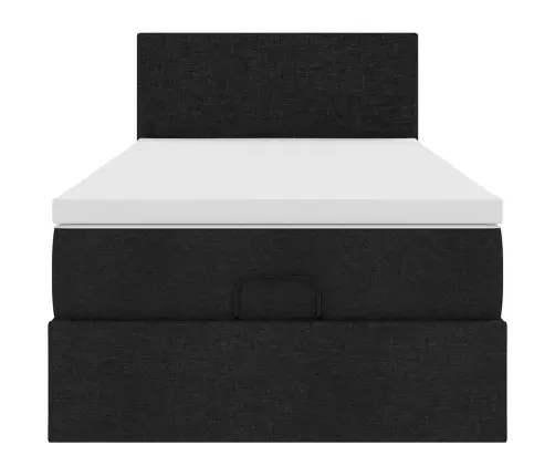Ottomani Voodi Madratsi Ja Led, Must, 80X200cm Kangas