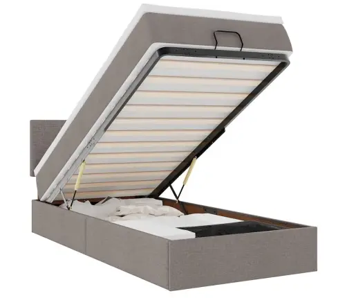 Osmaņu Gultas Rāmis Ar Matrača Pelēkbrūns 80X200 Cm Audums Vidaxl