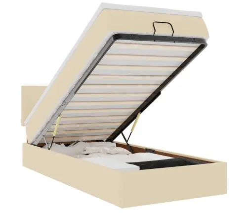 Osmaņu Gultas Rāmis Ar Matrača Krēma 80X200 Cm Audums Vidaxl