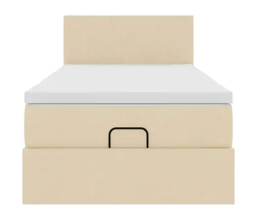 Osmaņu Gultas Rāmis Ar Matrača Krēma 80X200 Cm Audums Vidaxl