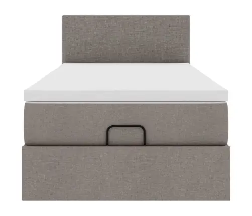 Osmaņu Gultas Rāmis Ar Matrača Pelēkbrūna 90X190 Cm Audums Vidaxl