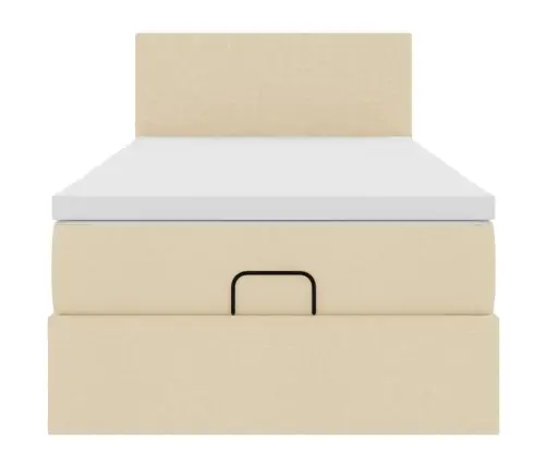 Osmaņu Gultas Rāmis Ar Matrača Krēma 90X190 Cm Audums Vidaxl