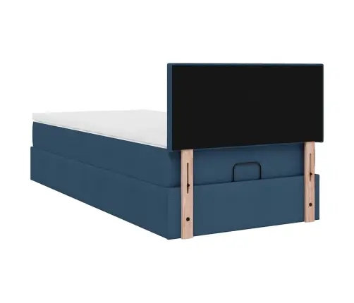 Osmanų Lovos Rėmas Su Čiužiniu, Mėlynas, 90X190cm Audinys