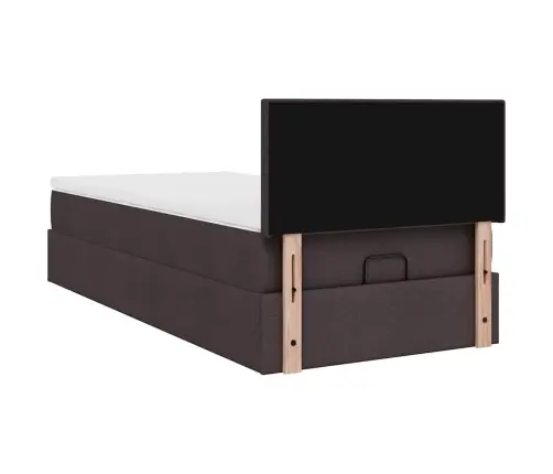 Osmaņu Gultas Rāmis Ar Matrača Tumši Brūns 100X200 Cm Audums Vidaxl