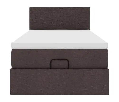 Osmaņu Gultas Rāmis Ar Matrača Tumši Brūns 100X200 Cm Audums Vidaxl
