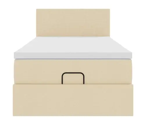 Osmanų Lova Su Čiužiniu, Kreminis, 100X200cm Audinys