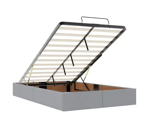 Osmaņu Gultas Rāmis Ar Matrača Gaiši Pelēks 120X190 Cm Audums Vidaxl