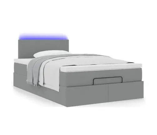 Osmaņu Gultas Rāmis Ar Matrača Gaiši Pelēks 120X190 Cm Audums Vidaxl