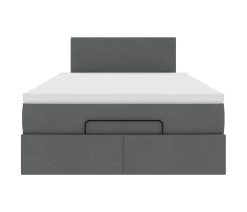 Osmaņu Gulta Ar Matraci&Leds, Tumši Pelēks, 120X190 Cm, Audums Vidaxl