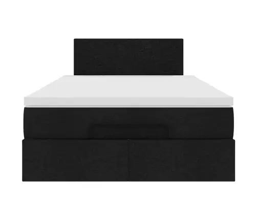 Ottomani Voodi Madratsi Ja Led, Must, 120X190 cm Kangas