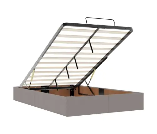 Osmaņu Gulta Ar Matraci&Leds, Pelēkbrūns, 120X190 Cm, Audums Vidaxl