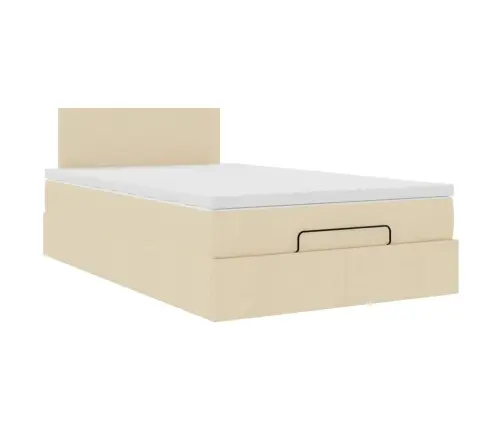 Osmanų Lova Su Čiužiniu Ir Led, Kreminės Sp., 120X190Cm Audinys