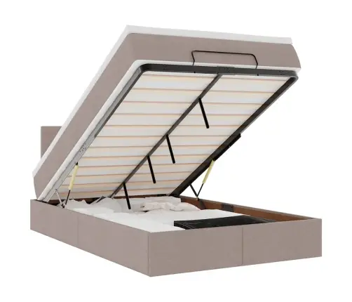 Osmaņu Gultas Rāmis Ar Matrača Pelēkbrūns 120X200Cm Audums Vidaxl