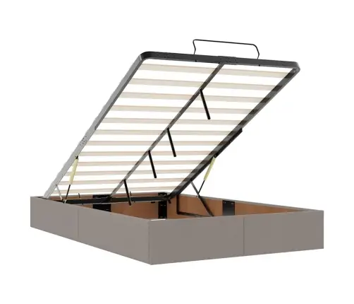 Osmaņu Gultas Rāmis Ar Matrača Pelēkbrūns 120X200Cm Audums Vidaxl