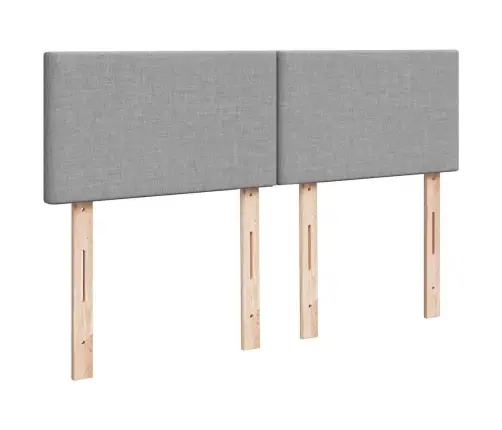 Osmaņu Gulta Ar Matraci&Leds, Gaiši Pelēks, 140X190 Cm, Audums Vidaxl