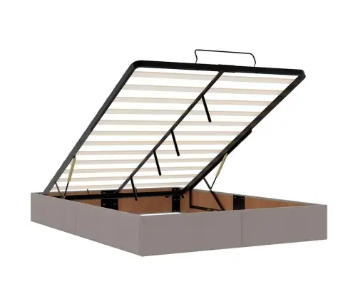 Osmaņu Gulta Ar Matraci & Leds, Taupē, 140X190 Cm, Audums Vidaxl