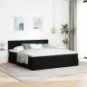 Osmaņu Gultas Rāmis Ar Matrača Melns 160X200Cm Audums Vidaxl
