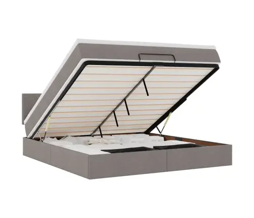 Osmanų Lovos Rėmas Su Čiužiniu, Taupe, 160X200 cm Audinys