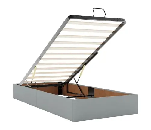 Ottomani Voodi Madratsi Ja Led, Helehall, 80X200cm Kangas