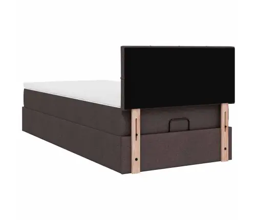 Osmaņu Gultas Rāmis Ar Matrača Tumši Brūns 80X200 Cm Audums Vidaxl