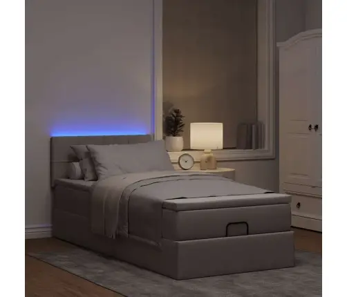 Osmaņu Gultas Rāmis Ar Matrača Pelēkbrūns 80X200 Cm Audums Vidaxl