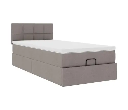 Osmaņu Gultas Rāmis Ar Matrača Pelēkbrūns 80X200 Cm Audums Vidaxl