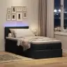 Osmaņu Gultas Rāmis Ar Matrača Melns 90X190 Cm Audums Vidaxl