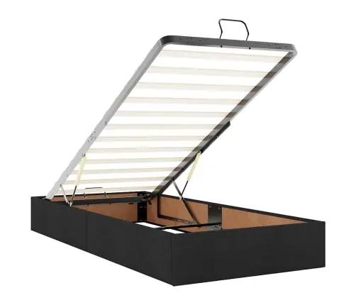 Osmaņu Gultas Rāmis Ar Matrača Melns 90X190 Cm Audums Vidaxl