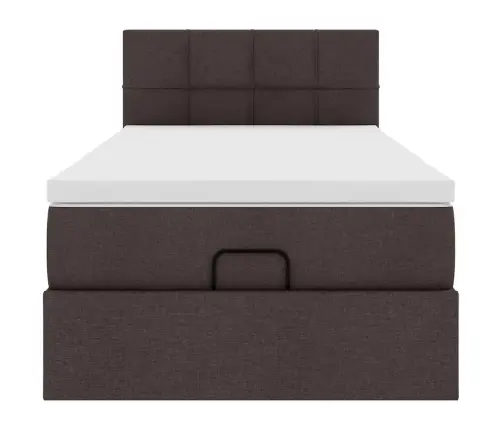 Osmaņu Gultas Rāmis Ar Matrača Tumši Brūns 90X190 Cm Audums Vidaxl