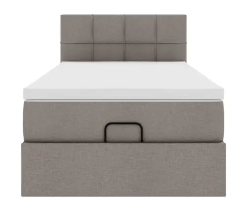 Osmaņu Gultas Rāmis Ar Matrača Pelēkbrūna 90X190 Cm Audums Vidaxl