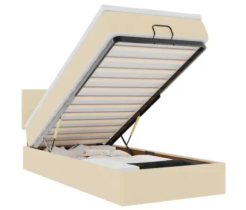 Osmaņu Gultas Rāmis Ar Matrača Krēma 90X190 Cm Audums Vidaxl