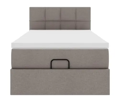 Osmaņu Gulta Ar Matraci&Leds, Pelēkbrūns, 90X200 Cm, Audums Vidaxl