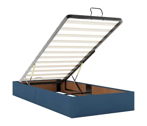 Osmaņu Gulta Ar Matraci & Leds, Zils, 90X200 Cm, Audums Vidaxl