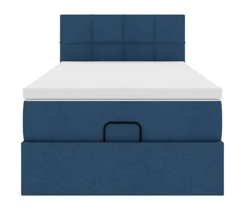 Osmaņu Gulta Ar Matraci & Leds, Zils, 90X200 Cm, Audums Vidaxl