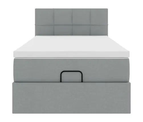 Osmaņu Gultas Rāmis Ar Matrača Gaiši Pelēks 100X200 Cm Audums Vidaxl