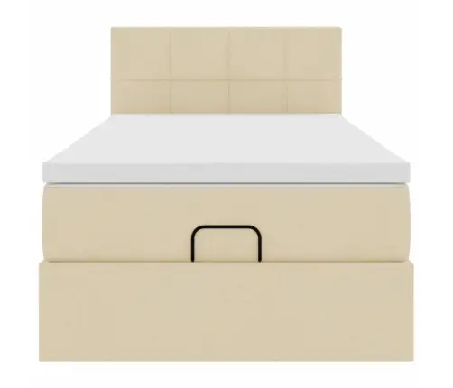 Osmanų Lova Su Čiužiniu, Kreminis, 100X200cm Audinys