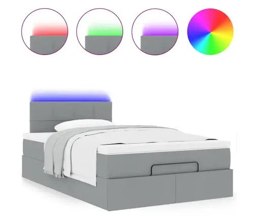 Osmanų Lova Su Čiužiniu, Pilkas, 120X190cm Audinys