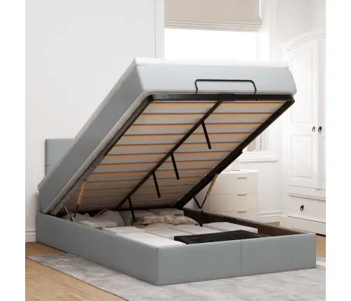 Osmanų Lova Su Čiužiniu, Pilkas, 120X190cm Audinys