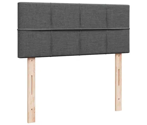 Ottomani Voodi Madratsiga Ja Led, Tumehall, 120X190 cm Kangas