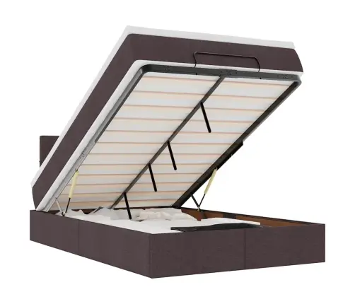 Osmaņu Gultas Rāmis Ar Matrača Tumši Pelēks 120X190 Cm Audums Vidaxl