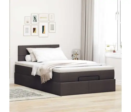 Osmaņu Gultas Rāmis Ar Matrača Tumši Pelēks 120X190 Cm Audums Vidaxl