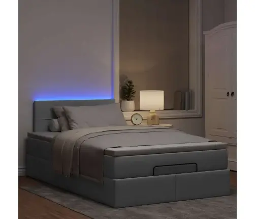 Osmaņu Gultas Rāmis Ar Matrača Gaiši Pelēks 120X200 Cm Audums Vidaxl