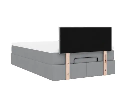 Osmaņu Gultas Rāmis Ar Matrača Gaiši Pelēks 120X200 Cm Audums Vidaxl