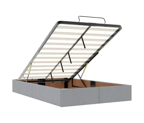 Osmaņu Gultas Rāmis Ar Matrača Gaiši Pelēks 120X200 Cm Audums Vidaxl