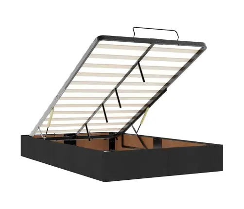 Osmaņu Gultas Rāmis Ar Matrača Melns 120X200 Cm Audums Vidaxl