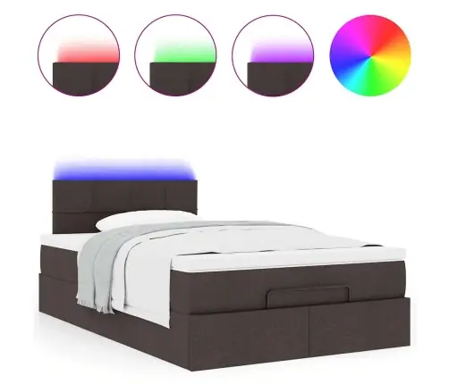 Osmaņu Gultas Rāmis Ar Matrača Tumši Brūns 120X200 Cm Audums Vidaxl