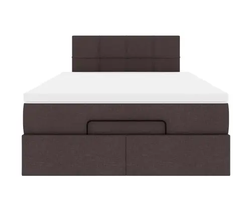 Osmaņu Gultas Rāmis Ar Matrača Tumši Brūns 120X200 Cm Audums Vidaxl