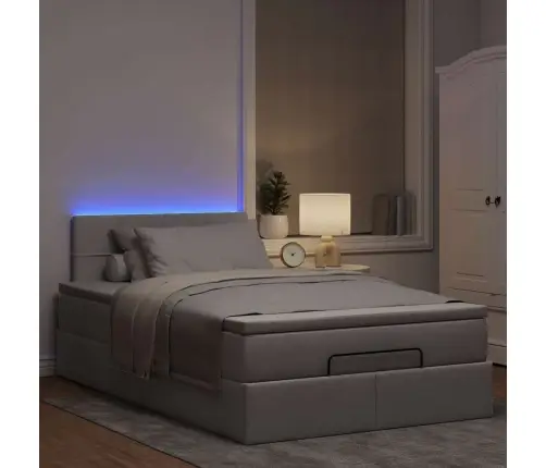 Osmanų Lovos Rėmas Su Čiužiniu, Taupe, 120X200cm Audinys